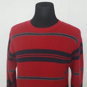 Nautica Knitted L/S Sweater Striped Red Black